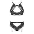 Komplet bielizny damskiej 2-częściowy czarny L/XL - biustonosz i figi z regulowanymi ramiączkami