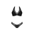 Dwuczęściowy komplet bielizny Medilla XS/S – czarny biustonosz i stringi z koronką