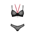 Damski komplet bielizny Glandez 2-częściowy czarny XS/S, biustonosz i stringi