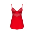 Zmysłowa bielizna nocna Ingridia z koronką, koszulka i stringi M/L w czerwonym kolorze