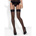 Pończochy eleganckie Bielizna-S800 czarne L/XL z elastycznym paskiem