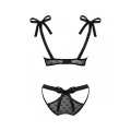 Czarna, zmysłowa bielizna 2-częściowa Obsessivia L/XL - biustonosz i majteczki