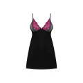 Elegancka czarna koszulka nocna z koronką i stringami Rosenty XS/S