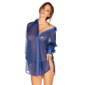Babydoll niebieski XL/XXL, elegancka bielizna nocna z prześwitującym materiałem