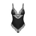 Eleganckie body koronkowe Lobellis w rozmiarze M/L - czarne, regulowane ramiączka