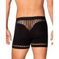 Bokserki męskie M102 z geometrycznymi wycięciami, rozmiary S/M/L, czarne