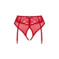 Figi z paskami do pończoch Dagmarie w kolorze czerwonym M/L z koronką