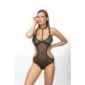Ekskluzywne body teddy PERSEPHONE BLACK XXL/XXXL z koronką i regulowanymi ramiączkami
