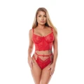 Gorset red KAIA XS - elegancki i zmysłowy model w koronkowym wykończeniu