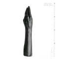 Dildo do fisting All Black, 39 cm długości, elastyczny materiał TPR, wodoodporny