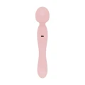 Wibrator typu wand Simi, podwójny, różowy, silikonowy, wodoodporny, 10 trybów wibracji