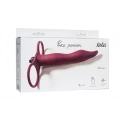 Strap-on do podwójnej penetracji z wibracją Pure Passion Flirtini, kolor wine red