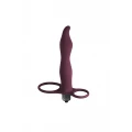 Strap-on do podwójnej penetracji z wibracją Pure Passion Flirtini, kolor wine red
