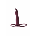 Strap-on do podwójnej penetracji z wibracją Pure Passion Flirtini, kolor wine red