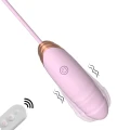 Wibracyjne jajko miłości silikonowe USB z pilotem, 7 trybów wibracji i grzania, różowe