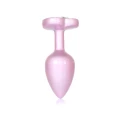 Korek analny Pearl Pink Heart z kryształem, stal nierdzewna, 7 cm, średnica 2,7 cm