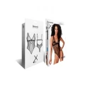 Eleganckie body damskie Bielizna-LadyX Mireia XL z efektownym dekoltem, czarne