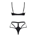 Elegancki komplet bielizny Sarita001 - czarny - biustonosz i szorty - rozmiar L