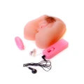 Vibratorowy masturbator dla mężczyzn z realistycznym otworem waginy i analnym
