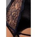 Gorset damski Bielizna-KEITH CORSET czarny L/XL - satyna, koronka, elegancki fason