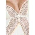 Koszulka nocna CONNIE CHEMISE w kolorze kremowym S/M - Casmir z koronką