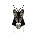 Elegancki czarny gorset koronkowy VICTORIA do noszenia S/M - Casmir