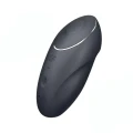 Wibrator stymulujący łechtaczkę Satisfyer Tap & Climax 1, szary, silikonowy, wodoodporny