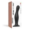 DILDO PLUG CURVY - XL, czarny silikonowy z ergonomiczną formą i przyssawką