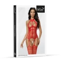 Bodystocking w kolorze intensywnej czerwieni 2054, rozmiar One Size, halter-neck