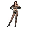 Bodystocking 2071 czarny, dwuczęściowy zestaw, elastyczny, rozmiar One Size