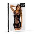 Seksowna sukienka erotyczna czarna 3029, elastyczna siateczka, rozmiar O/S