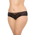 Stringi damskie String 2466 Plus Size, czarne, rozmiar XL, z koronkowymi detalami