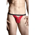 Męskie stringi satynowe 4497 - czerwone, rozmiar S/L, eleganckie i zmysłowe