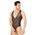 Body czarne M/L SoftLine 4609 - elegancka bielizna modelująca z siateczki