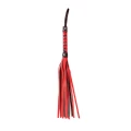 Flogger z czarno-czerwanym wyglądem, 51 cm, z PU, drewna i metalu, styl BDSM