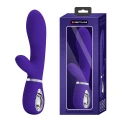 Wibrator silikonowy PRETTY LOVE - THOMAS USB PURPLE, 7 funkcji wibracji, pamięć
