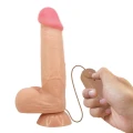 Wibracyjne dildo realistyczne 8,5'' z przyssawką, elastyczne, TPR/ABS, wielofunkcyjne