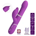 Wibrator podwójny PRETTY LOVE - Falin Purple, 7 trybów wibracji i masażu koralikami