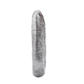Dildo w kolorze ciemnego srebra, prążkowane, 17 cm, do stymulacji waginalnej i analnej