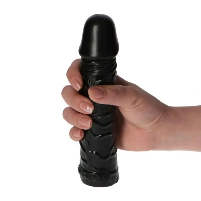 Dildo realistyczne Gustavo Black, 18 cm, średnica 4,5 cm, wodoodporne, dla niej
