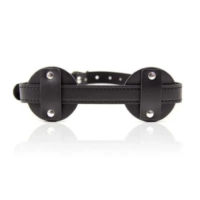 Maseczka do zasłaniania oczu z sztucznej skóry, regulowany pasek, dla par