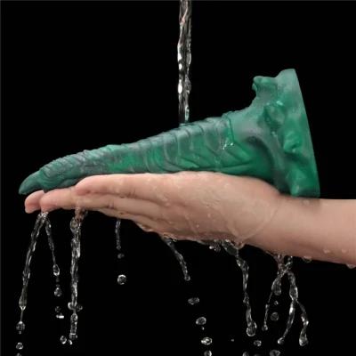 Wibrujące dildo silikonowe z podwójnym pazurem, 10 trybów, wodoodporne, 19 cm