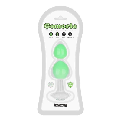 Korek analny silicone Gemoria - świecący w ciemności, zielony, 15 cm, luksusowy design