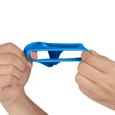 Rękaw stymulujący z trzema otworami - Pinnacle Pro Trio, silikonowy, niebieski