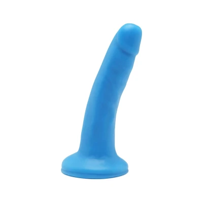 Realistyczne dildo 6 cali, niebieskie, wykonane z PVC wolnego od ftalanów