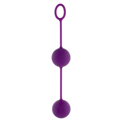 Kulki gejszy silikonowe, fioletowe z wibracją do ćwiczenia mięśni Kegla