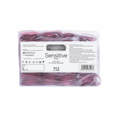 Prezerwatywy Pasante Sensitive Feel, ultra cienkie, 144 sztuki, naturalne odczucia