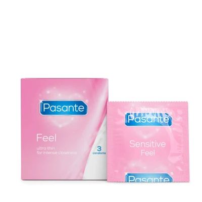 Ultra cienkie prezerwatywy Pasante Sensitive Feel, zestaw 3 sztuki, naturalne odczucia