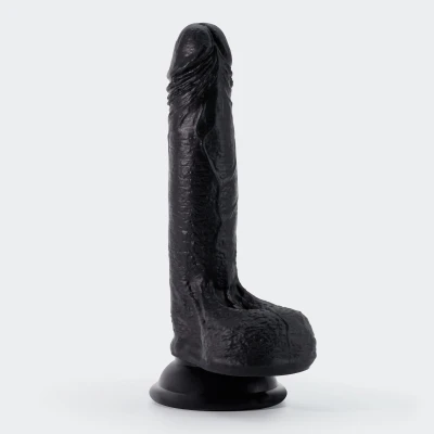 Dildo silikonowe CRUSHIOUS INVIKTUS 7, czarne, 19 cm długości, elastyczne i wodoodporne