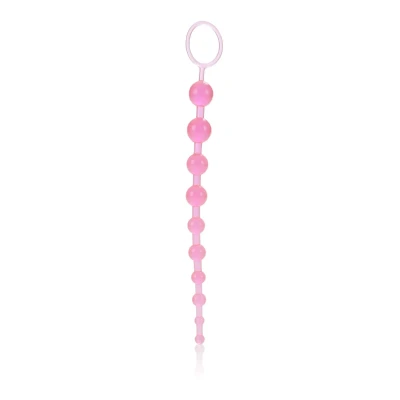 Kulki analne X-10 Beads Pink, poziom komfortu 10-25 mm, długość 28 cm, PVC